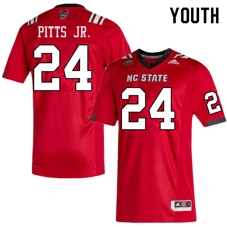 Youth #24 Derrek Pitts Jr. NC State Wolfpack College Football Jerseys Sale-Red